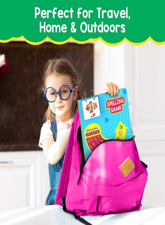 سمارتيفيتي لعبة تعليمية ذكية لتعليم التهجئة للأطفال من 4 إلى 8 سنوات | أكثر من 50 بطاقة صور | هدية عيد ميلاد | لعبة تعليمية لبناء الكلمات والمفردات مع عجلات حروف دوارة | سهلة الحمل - Image 5